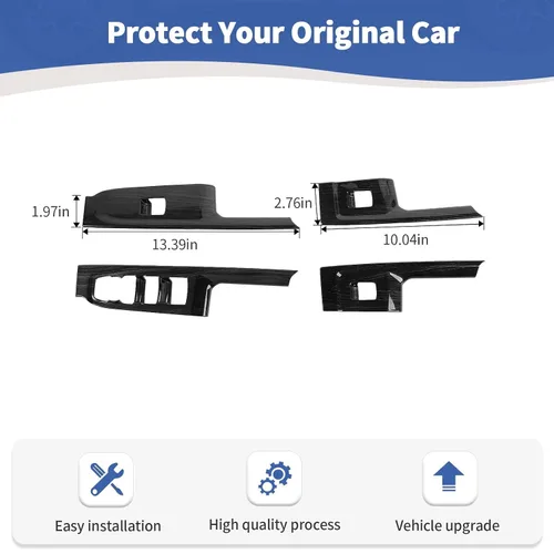 Vista 6 de RT-TCZ Panel de interruptor de ventana eléctrica Silverado para Chevy Silverado 2019-2021 para GMC Sierra 2019-2022, accesorios interiores de grano