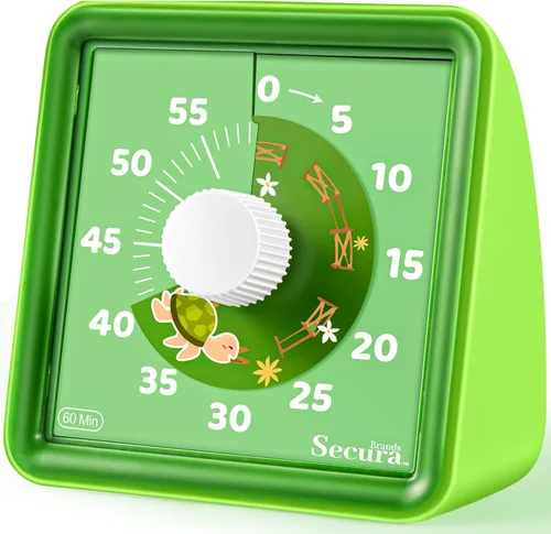 Vista 9 de Secura - Temporizador visual de cuenta regresiva de 60 minutos para niños y adultos, herramienta de gestión del tiempo en el aula (negro)