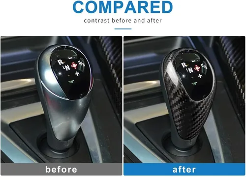 Vista 4 de AIRSPEED Cubierta interior de la perilla de la palanca de cambios para BMW M2 F87 M3 F80 M4 F82 M5 F83 F10 F12 F13 X5M F85 X6M F86 accesorios, fibra