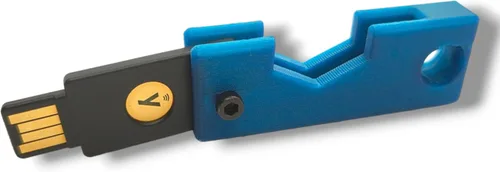 Vista 34 de Estuche protector para YubiKey 5/5C NFC – Llavero compacto y liviano con tornillo M3 de 2.5 mm, llave Allen no incluida (Azul, USB-A)