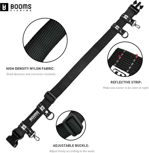Vista 4 de Booms Fishing FB2 - Cinturón de pesca Wade para pesca, cinturón ajustable de nailon de 45 pulgadas de longitud máxima, cinturones Wade para lanzar