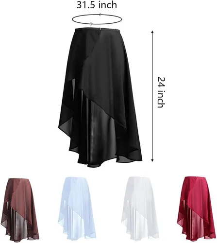 Vista 6 de Falda de ballet para mujeres y adolescentes, ropa de baile de gasa, falda ajustable para la cintura