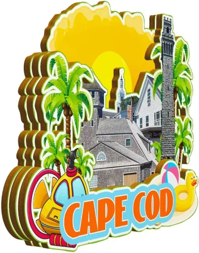 Vista 2 de Cape Cod Massachusette USA - Imán para nevera de madera 3D, monumentos de viaje, coleccionables, recuerdos, decoración hecha a mano -2751