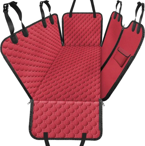 Vista 17 de Mancro Funda de asiento de automóvil para perro para asiento trasero, 2026 mejorada 600D, resistente, impermeable y resistente a los arañazos
