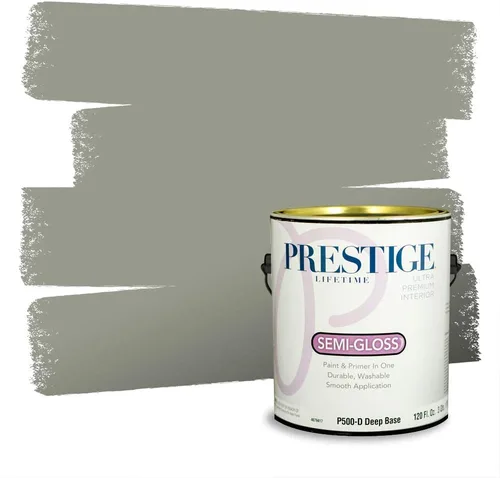 Vista 113 de Prestige Paints - Pintura exterior e imprimación en uno, 1 galón, plano, compatibilidad comparable con el color menta «Whipped Mint» de Behr