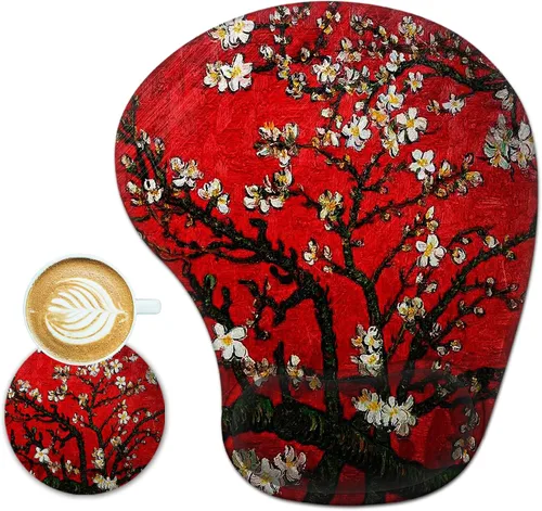 Vista 8 de ARTSO Alfombrilla de mouse ergonómica con soporte de muñeca, reposamuñecas, base de poliuretano antideslizante, cómoda alfombrilla para mouse