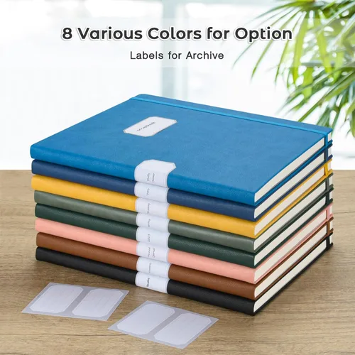 Vista 6 de Cuaderno de papel cuadriculado, cuaderno de tapa dura de 8.5 x 11, cuaderno de cuadrícula para mujeres, hombres, diarios grandes de cuero