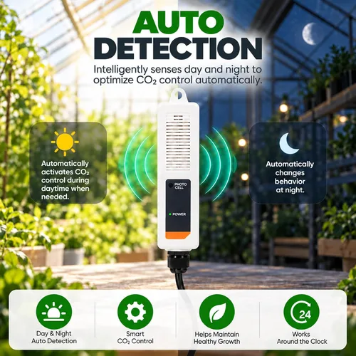 Vista 7 de Controlador de CO2 con sensor de CO2 NDIR con cable, controlador de dióxido de carbono enchufable, el monitor de CO2 puede adaptarse con regulador