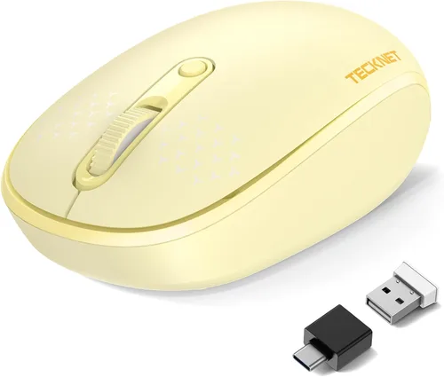 Vista 8 de TECKNET Ratón Inalámbrico Bluetooth (BT5.0/3.0 & 2.4G) Clic Silencioso Compacto y Portátil USB Óptico para Computadora, Ratón Bluetooth para Laptop