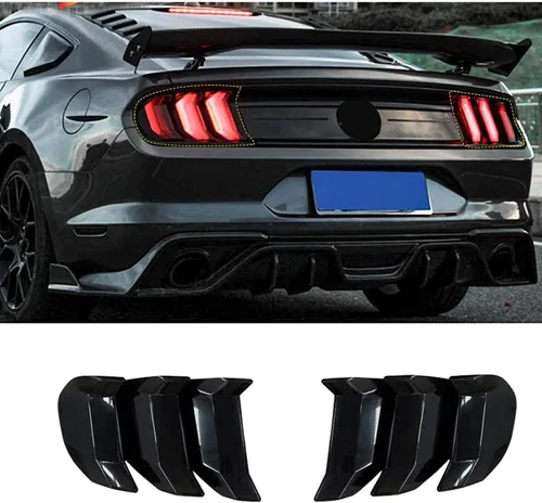 Vista 8 de RT-TCZ Cubierta de lámpara de luz trasera, marco de guardia, biseles, accesorios de decoración para Ford Mustang (2010-2012 negro ahumado)