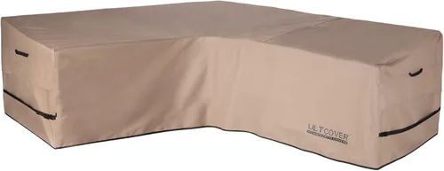 Vista 16 de ULTCOVER Funda de sofá modular para patio en forma de L con orientación a la izquierda, impermeable para muebles de sección exterior de 4 plazas