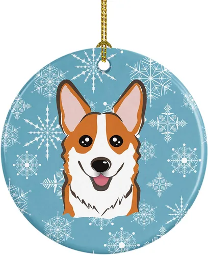 Vista 7 de Caroline's Treasures Adorno de cerámica con diseño de copo de nieve para colgar en el árbol de Navidad, para el hogar, Navidad, fiestas, regalo, 3