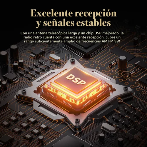 Vista 8 de AM FM Radio Portátil de onda corta Retro Radio Altavoz Bluetooth USB-C recargable, doble altavoz, recepción, perilla grande fácil de usar