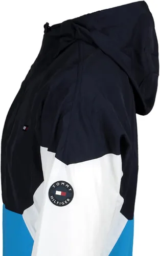Vista 5 de Tommy Hilfiger Chaqueta cortavientos retro ligera Taslan con capucha Popover resistente al agua para hombre