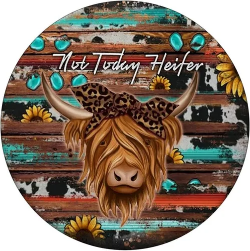 Vista 3 de Bandana de cuero de vaca Not Today Heifer Western Highland Cow PopSockets intercambiables PopGrip