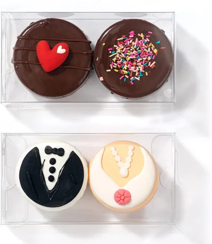 Vista 8 de RomanticBaking Paquete de 37 Cajas de Macarons de 4.17" x 2.16" x 1.37" para 2 Brownies Oreo Cubiertos de Chocolate Trufa Golosina Cajas