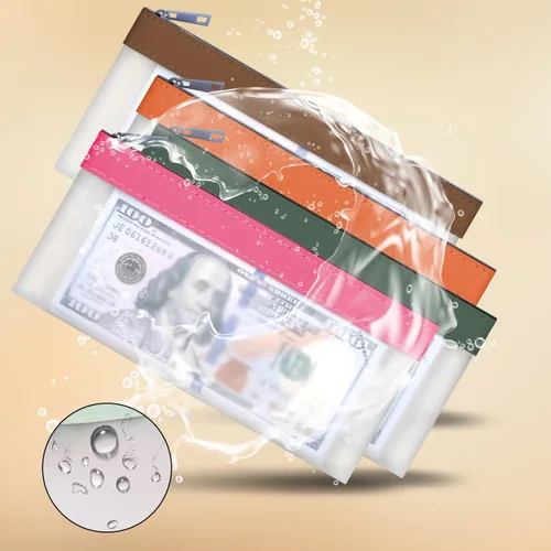 Vista 5 de Sobres transparentes para dinero en efectivo, bolsa de 7.6 x 3.7 pulgadas 4