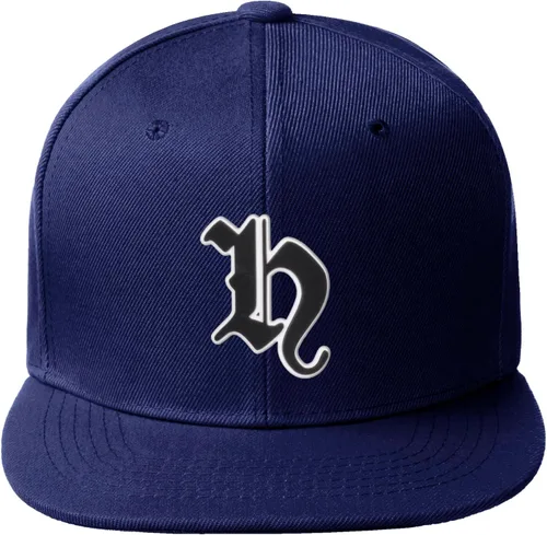 Vista 259 de Daxton Gorra clásica con visera de billete plano con letras del alfabeto inglés antiguo de la A a la Z