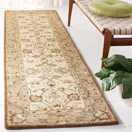 Vista 16 de SAFAVIEH Antiquity Collection - Alfombra decorativa de 3 x 5 pies, color marfil y beige, hecha a mano, lana tradicional, ideal para zonas de alto