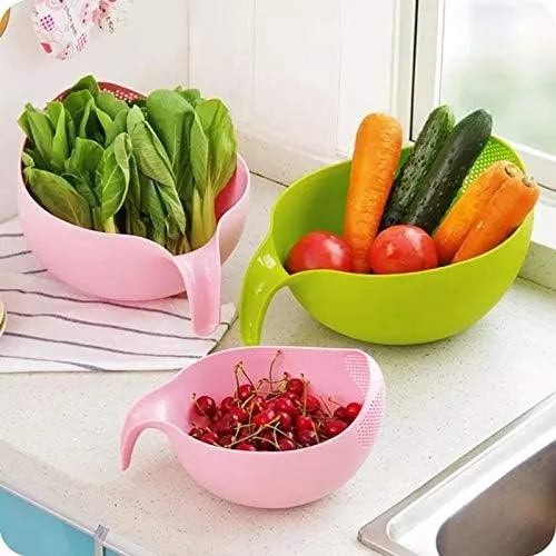 Vista 5 de Filtro de lavado de arroz, colador, colador, colador, fruta, verduras, cuenco, escurridor, herramientas de limpieza, kit de cocina para el hogar