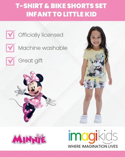 Vista 3 de Disney Conjunto de camiseta y pantalones cortos de Minnie Mouse para niños pequeños