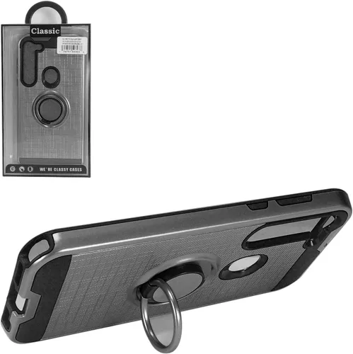Vista 4 de Para Motorola Moto G Stylus XT2043, Moto G Power XT2041 (versión 2020) - Funda híbrida con soporte de anillo - RS2 Gris