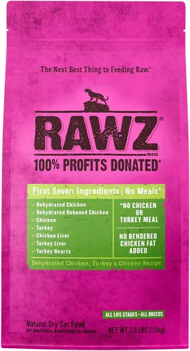 Vista 7 de Rawz® Comida Seca para Gatos Sin Harina, Pollo Deshidratado, Receta de Pavo y Pollo (1.75 Lb)