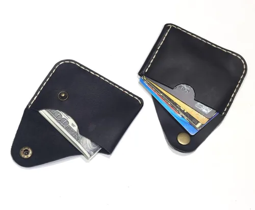 Vista 46 de Leather Card Holder Wallet, Compact Design with Slots for Cards and Cash (light brown)
