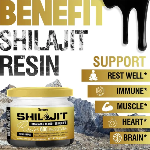 Vista 5 de Satoomi Shilajit - Resina orgánica del Himalaya - Suplemento Shilajit de 1.06 oz con más de 85 minerales traza, Paullinia Guaraná, Gotu Kola y más