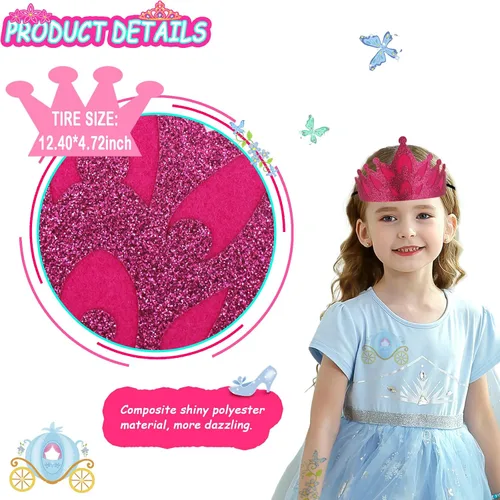 Vista 7 de Disfraz de princesa de tul para niñas pequeñas con corona pelucas de fiesta accesorios para regalos