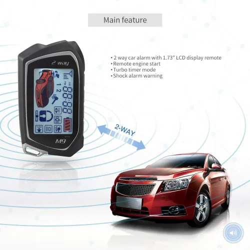 Vista 6 de EASYGUARD EC201-M9 Sistema de Alarma de Coche de 2 Vías con Pantalla LCD de 1.73 Pulgadas, Mensajero Remoto, Arranque Turbo, Modo Temporizador