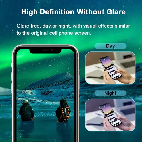 Vista 5 de Protector de pantalla de luz azul para iPhone 12 Pro Max (2020-6.7 pulgadas), protección ocular HD transparente con bloqueo de luz azul, vidrio