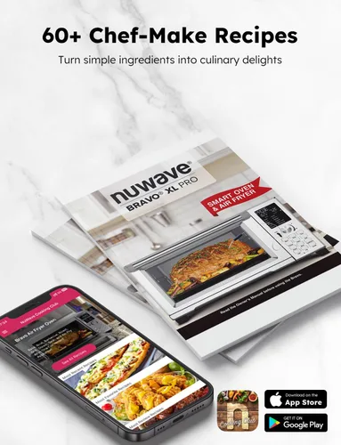 Vista 11 de Nuwave Bravo XL Pro Air Fryer Toaster Oven, Improved 100% Super Convection Acero inoxidable cepillado