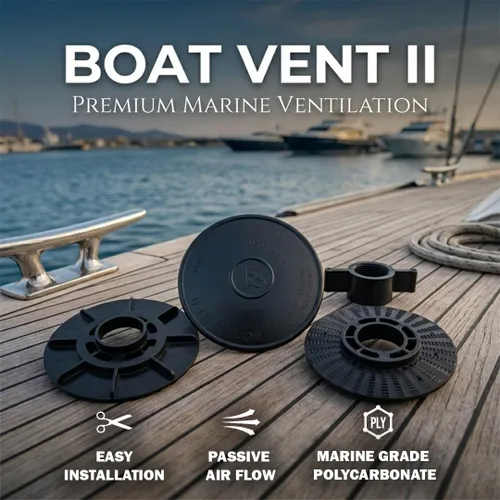 Vista 4 de Ventilación de Barco II - Negro - 4.5" An x 4.5" Pr x 2.5" Al - Instalación Rápida y Fácil