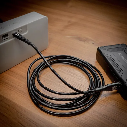 Vista 5 de Cummins Cable de carga largo de acero flexible USB-A a cable de carga micro CMN4715 de 8 pies