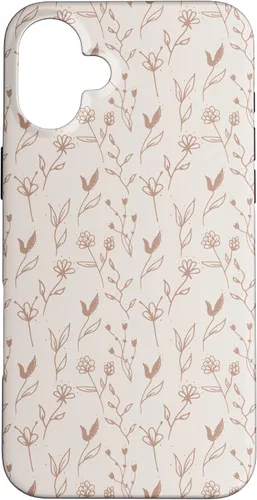 Vista 22 de Beige Tan Wildflower Floral Minimal Flower Boho Case for iPhone 17