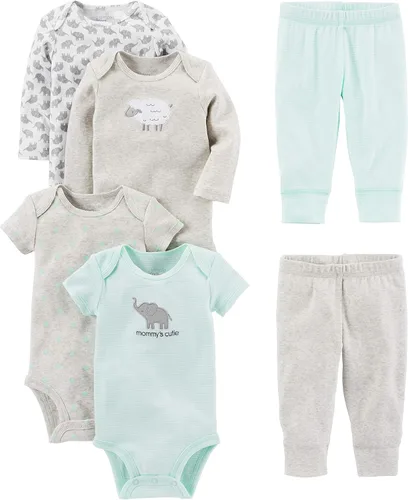 Vista 3 de Simple Joys by Carter's Conjunto de 6 piezas unisex para bebés (manga corta y larga) y pantalones