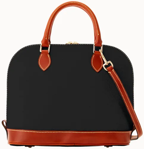 Vista 4 de Dooney & Bourke - Bolso con cremallera para mujer, de cuero flor con textura granulada, grande y con correa ajustable y extraíble para el hombro