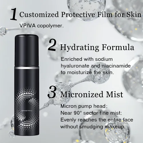 Vista 3 de Juego de 2 piezas de spray para maquillaje – Inligero, duradero, impermeable, fórmula a base de agua, control de aceite e hidratante para todo tipo