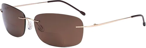 Vista 6 de Eyekepper Lentes de sol bifocales sin montura para mujeres y hombres, lectores bifocales ligeros para leer bajo el sol