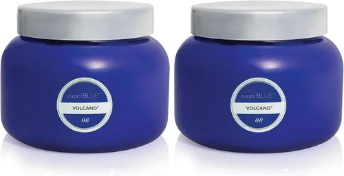 Vista 25 de Capri Blue Volcano Velas perfumadas – Velas en tarro de cristal de lujo para el hogar perfumadas con frutas tropicales y cítricos azucarados, mezcla