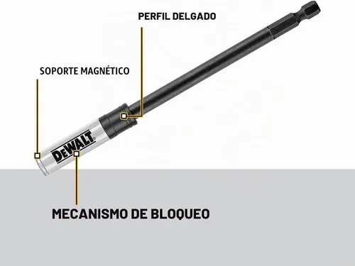 Vista 2 de DEWALT Extensión de soporte para brocas, lista para impactos, 6 pulgadas (DWA6HLDFT)