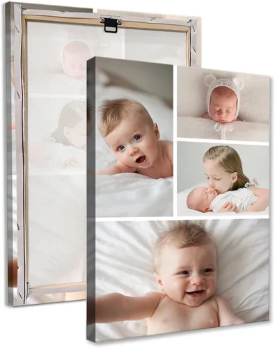 Vista 12 de Impresiones en lienzo personalizadas con tus fotos y nombres, marco de fotos personalizado en las montañas junto al mar, imagen de vacaciones