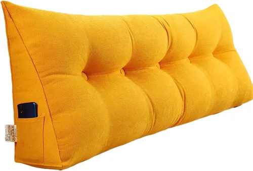 Vista 14 de Cojín de cama de lectura Queen – Almohada triangular de cuña para cabecero, soporte de posicionamiento trasero, relleno extra y funda extraíble