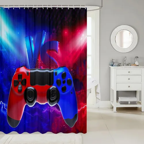 Vista 110 de Feelyou Cortina de ducha con diseño de gato para decoración de baño, bonita cortina de baño para puestos de bañeras, accesorios de baño divertidos