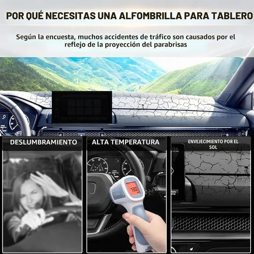 Vista 6 de Funda para salpicadero para Toyota RAV4 2025 2024-2019 - Funda para salpicadero, alfombra para salpicadero, cubierta protectora - Funda para consola
