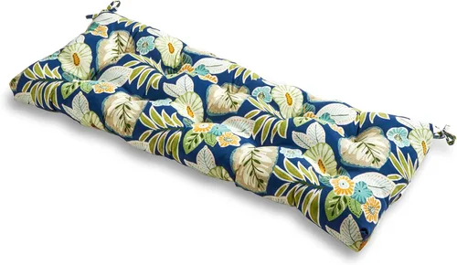 Vista 6 de South Pine Porch Cojín para columpio/banco de 44 x 17 pulgadas, para exteriores, diseño floral negro Aloha