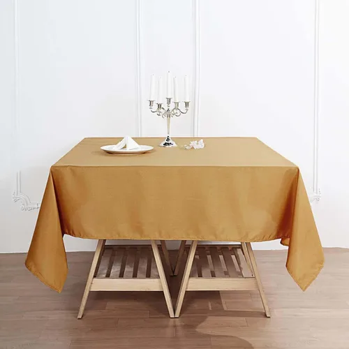 Vista 158 de Efavormart - Mantel cuadrado de lino de poliéster sin costuras, 54 x 54 pulgadas, color beige, para banquetes de boda, fiesta, restaurante