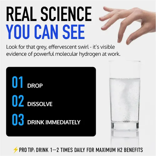 Vista 8 de DRINK HRW Harmony+ - Tabletas de agua de hidrógeno molecular, fórmula profesional de rejuvenecimiento completo H2 de 12.4 ppm + inmunoLP20