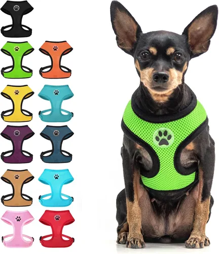 Vista 14 de BINGPET Arnés para perro sin tirones, arnés de chaleco tipo step-in de malla para todo clima para perros pequeños, arnés de malla transpirable